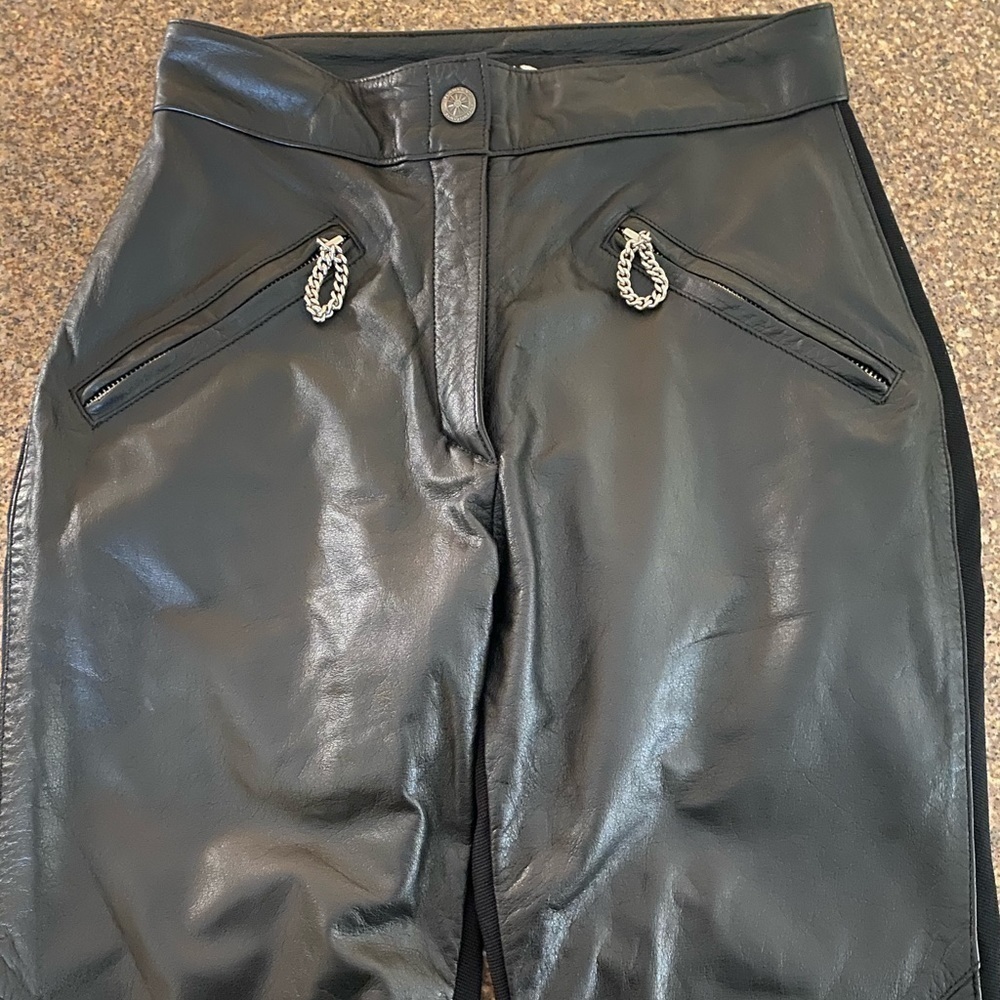 Harley Davidson Women's Leather Pants Size 6 / 34​​​​​​​​​​​ - Picture 2 of 10